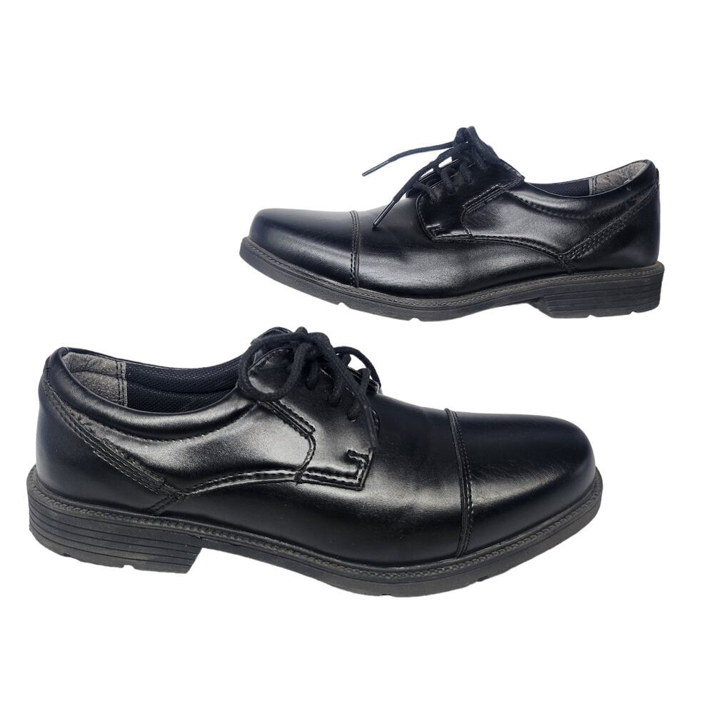 Black Dress Shoes Mens 7.5 Heeled Lace Up Dressy Work Business Work Oxford